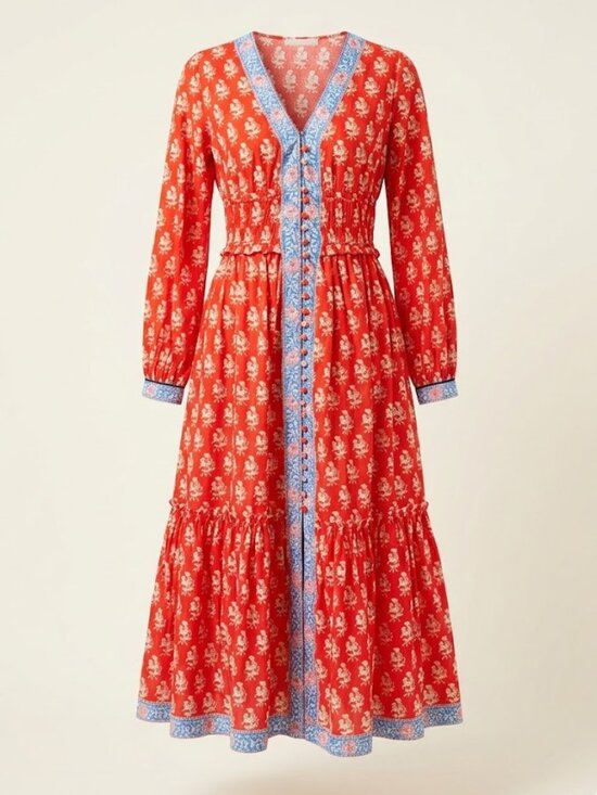J. Crew Dresses & Skirts - J. Crew Sz. 6 Button-up Tiered Classic Floral Print Dress NWT